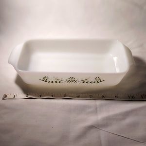 Vintage Green Daisy Loaf Pan Casserole Dish #427